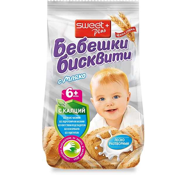БИСКВИТИ БЕБЕШКИ С МЛЯКО 140*24 СУИТ +