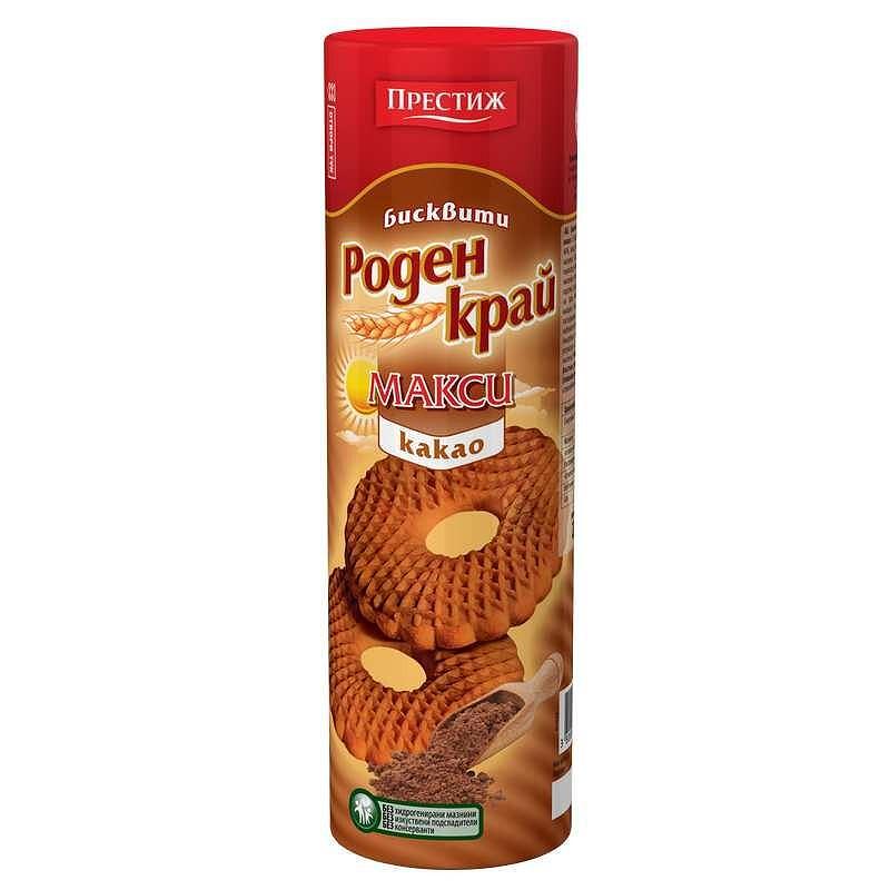 БИСКВИТИ РОДЕН КРАЙ МАКСИ КАКАО 250ГР*21БР - ЦЕНА ЗА БР.