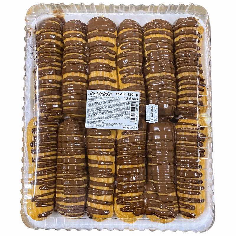 ЕКЛЕРИ "МИЛЕНА 98" ШОК. ДЕКОРАЦИЯ ТАР. 4БР.*12/ÉCLAIR MILENA 98 SHOKOLADEDEKORATION TELLER 4STCK.*12