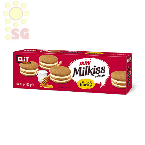 КЕЙК МИНИ МИЛКИС МЕД И МЛЯКО 4*30ГР.*15 БР