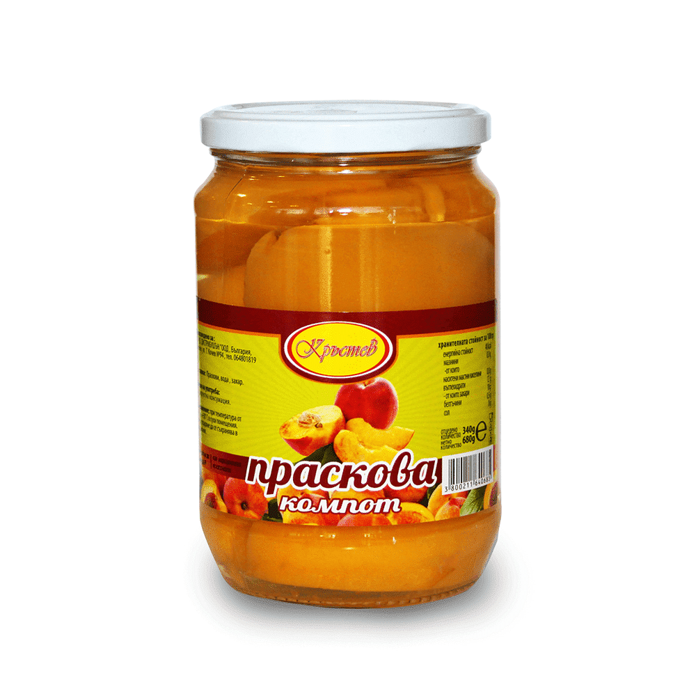 КОМПОТ ОТ ПРАСКОВА 0.680 ГР. КРЪСТЕВ - ЦЕНА ЗА БР.