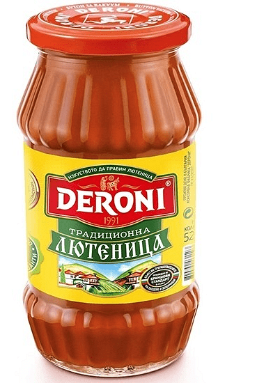 ЛЮТЕНИЦА ФИНОСМЛЯНА ДЕРОНИ  ТРАДИЦИОНА 520ГР*6/LJUTENIZA FEINGEMAHLEN DERONI TRADITIONELL 520GR.*6