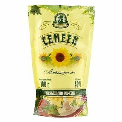 МАЙОНЕЗА СОС СЕМЕЕН 180 ГР. 40% ПЛИК ЖИРНОВЬ - ЦЕНА ЗА БР.