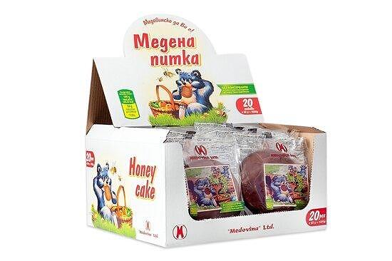 МЕДЕНА ПИТКА МЕДОВИНА 50ГР.*20БР - ЦЕНА ЗА БР./HONIGKUCHEN MEDOVINA 50GR.*20 STCK.-PREIS FÜR EIN STCK.