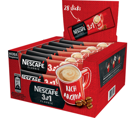 НЕС КАФЕ 3В1 КЛАСИК КУТИЯ*28 БР В КУТИЯ - ЦЕНА ЗА ЗА КУТИЯ/NES KAFFEE 3IN1 KLASSIK SCHACHTEL-PREIS FÜR EIN STCK.