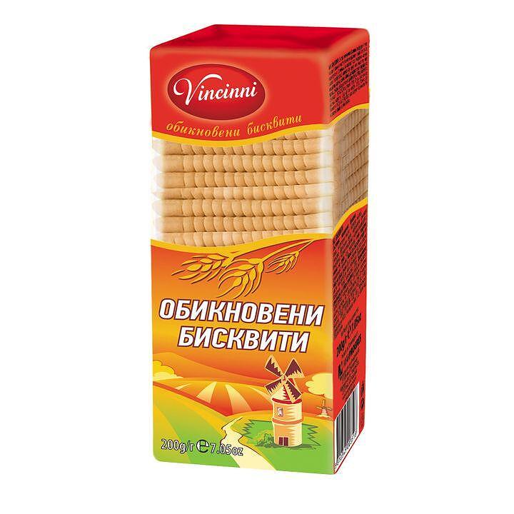 ОБИКНОВЕННИ БИСКВИТИ  VINCINNI 200 ГР. - ЦЕНА ЗА БР.