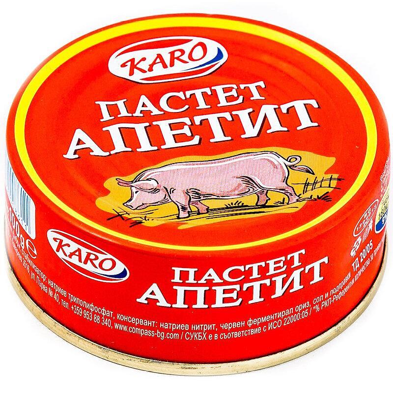ПАСТЕТ КАРО 100 ГР. АПЕТИТ - ЦЕНА ЗА БР.