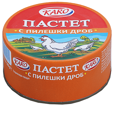 ПАСТЕТ С ПИЛЕШКИ ДРОБ КАРО 0.300 ГР. - ЦЕНА ЗА БР.
