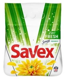 ПРАХ САВЕКС 2 КГ NG 2/1 FRESH ЗЕЛЕН - ЦЕНА ЗА БР.