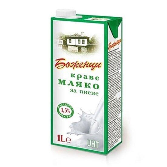 ПРЯСНО МЛЯКО 1 Л. УХТ БОЖЕНЦИ 1.5% *12 - ЦЕНА ЗА БР.