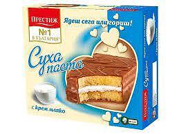 ПРЕСТИЖ СУХИ ПАСТИ 300*12/ МЛЕЧЕН КРЕМ - ЦЕНА ЗА БР./PRESTIGE TORTENSTÜCKE 300 GR.*12/HASELNUSS- PREIS FÜR EIN STCK.