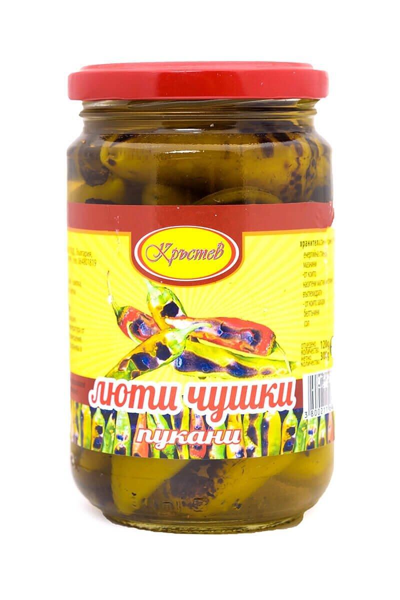 ПУКАНИ ЛЮТИ ЧУШКИ КРЪСТЕВ 300ГР *6 - ЦЕНА ЗА БР.