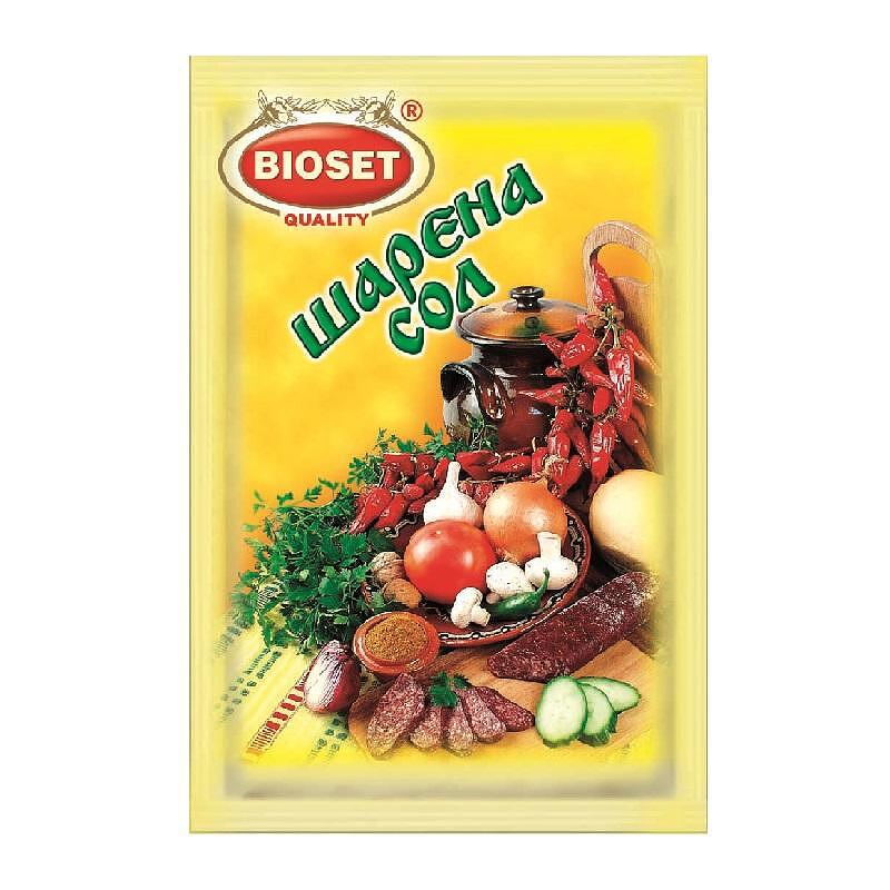 ШАРЕНА СОЛ 40 ГР. БИОСЕТ - ЦЕНА ЗА БР./FARBIGES SALZ BIOSET 40GR. *8*20/ PANAGURSKA- PREIS FÜR EIN STCK.
