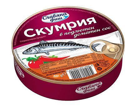 СКУМРИЯ КОТЛЕТИ СЛАВЯНА ФИШ ПОДЛЮТЕН ДОМАТЕН СОС 300ГР*18/12