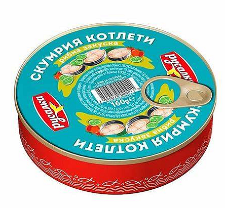 СКУМРИЯ РУСАЛКА КОТЛЕТИ ЗАКУСКА 160ГР