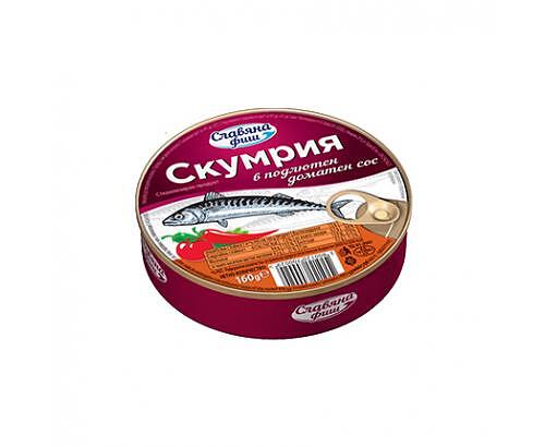 СКУМРИЯ СЛАВЯНА ФИШ ПОД ДОМ СОС 160ГР*30