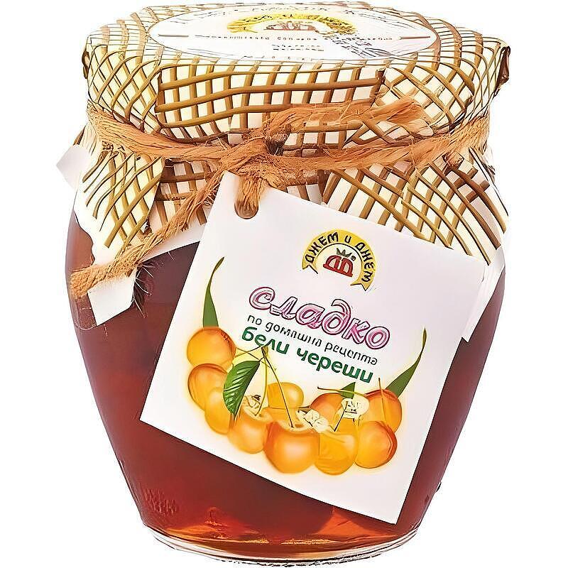 СЛАДКО ДЖЕМ И  ДЖЕМ ДЕЛВА БЕЛИ ЧЕРЕШИ 240 ГР.* 6 БР.