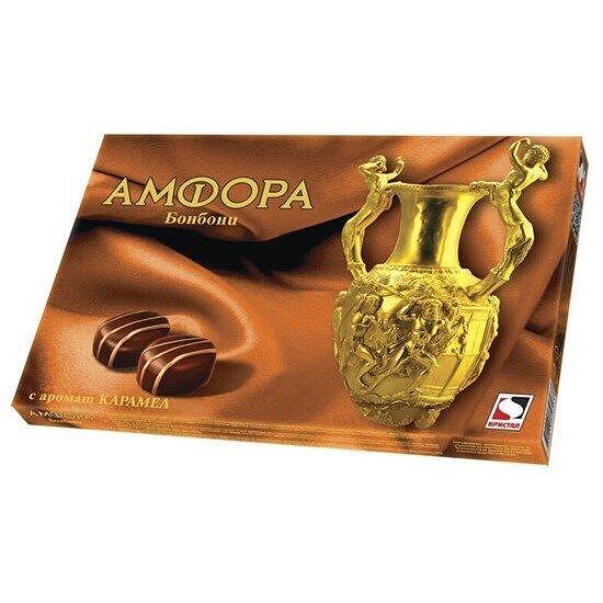 ШОКОЛАДОВИ БОНБОНИ АМФОРА КАРАМЕЛ 135ГР.*20БР.